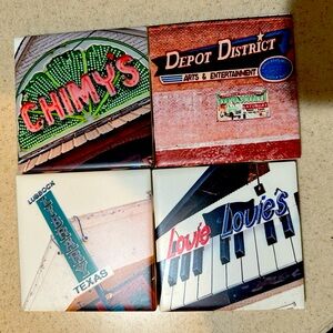 South Austin Gallery coaster Tiles-set of 4: Lubbock Texas themed